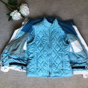 Warm White & Blue Marmot Jacket w/ Vest Inside